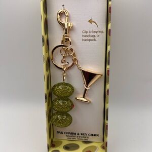 Piper K Gold and Green Bag Charm & Key Chain martinis anyone?